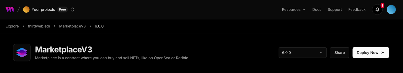 Thirdweb - Marketplacev3 Contracts